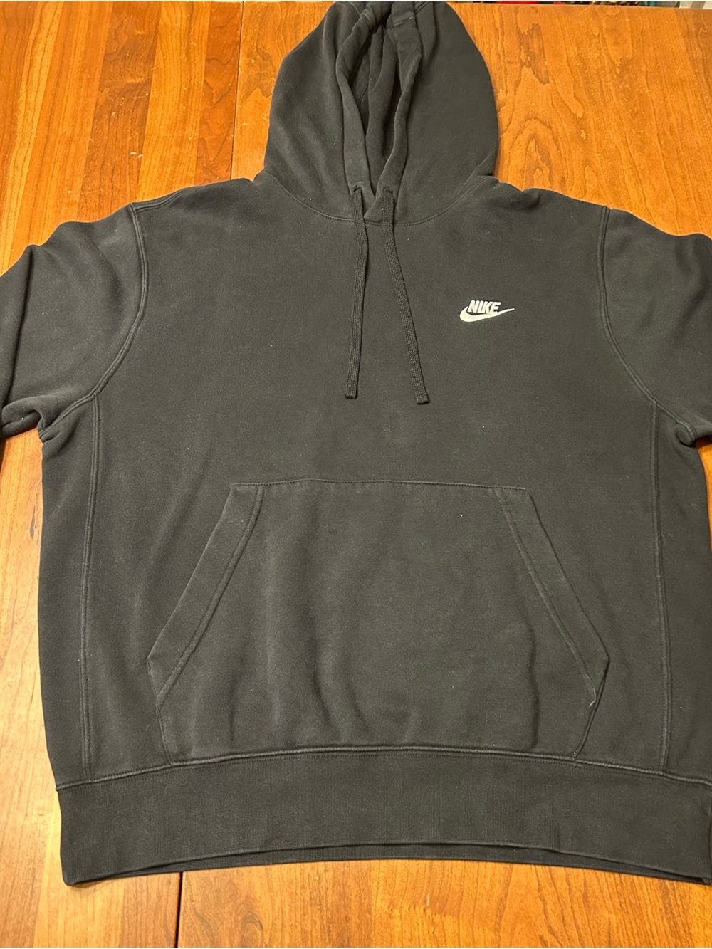 Nike Black Pullover Hoodie with Small White Swoosh